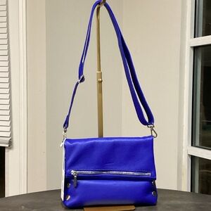 Hammitt VIP Medium Deep Water Blue Leather Crossbody Bag